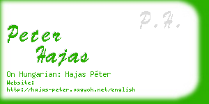 peter hajas business card