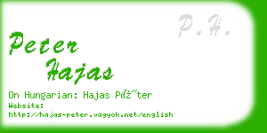 peter hajas business card